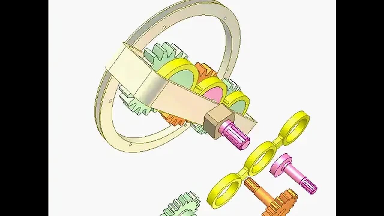 2488 Car differential with gear and parallelogram mechanism