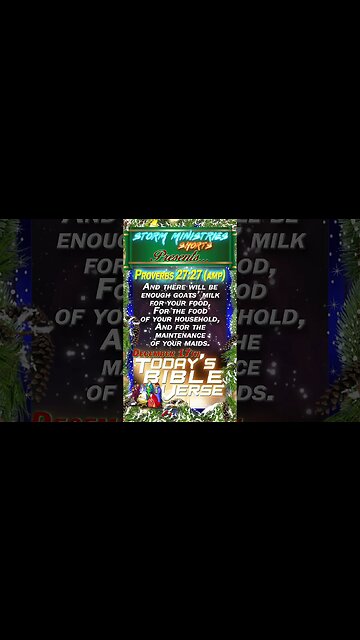 12.17.2022 | STORM MINISTRIES DBV | 8th DAY OF CHRISTMAS | PROVERBS 27:27 (AMP) | #shorts