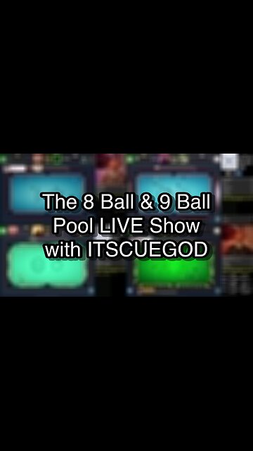 The 8 Ball & 9 Ball Pool LIVE Show with ITSCUEGOD