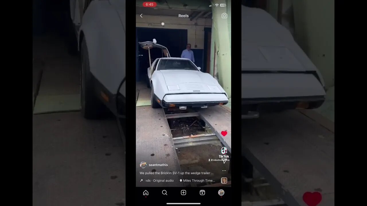 Pulling the Bricklin SV-1 into Miles Through Time Automotive Museum