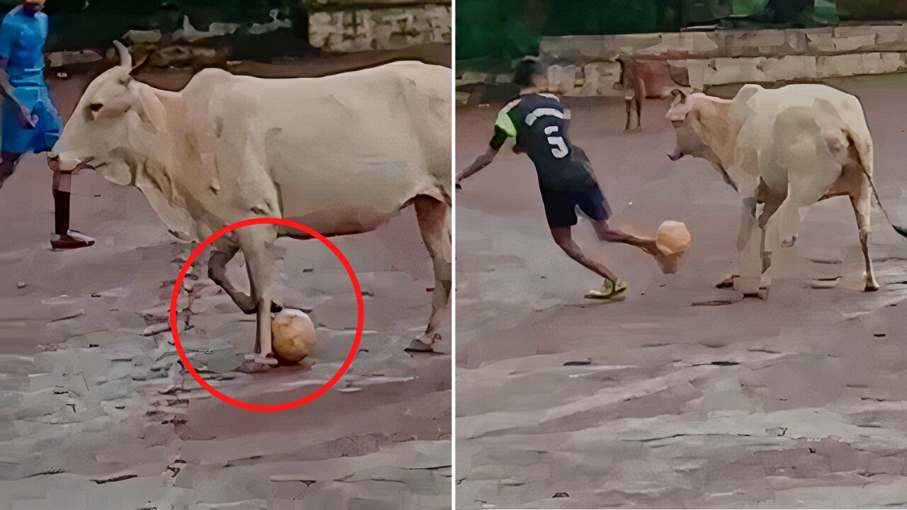 Cow Wants To Play Football With These Indian Kids 😱