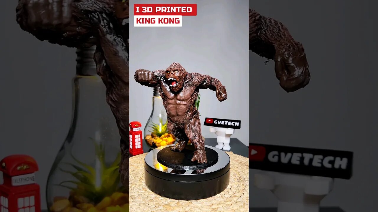 3D Printed King Kong Unleashed: A Replica of Epic Proportions. #shorts #kingkong #3dprinting