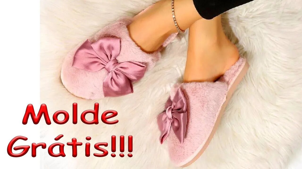 Como Fazer pantufa de inverno adulto Molde completo grátis!