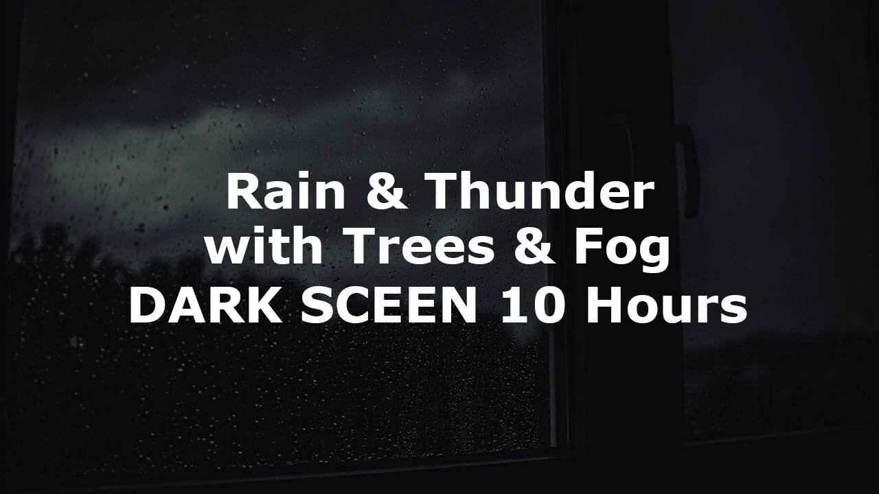 Rain and Thunder with Trees and Fog | Dark Screen Relaxing Sleep Sound 10 Hours