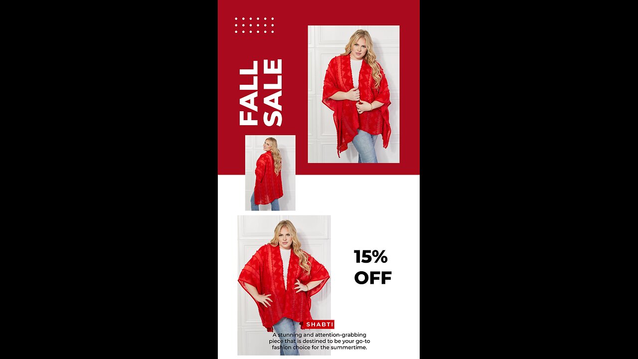 Justin Taylor Pom-Pom Asymmetrical Poncho Cardigan in Red❤️