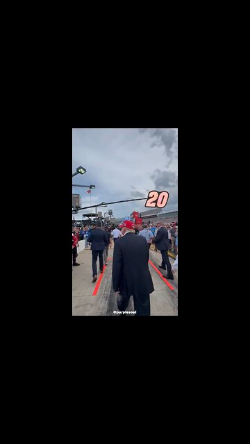 President Donald J. Trump walking down Pit Lane.