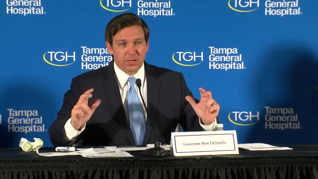 Gov. DeSantis provides coronavirus update at Tampa General Hospital