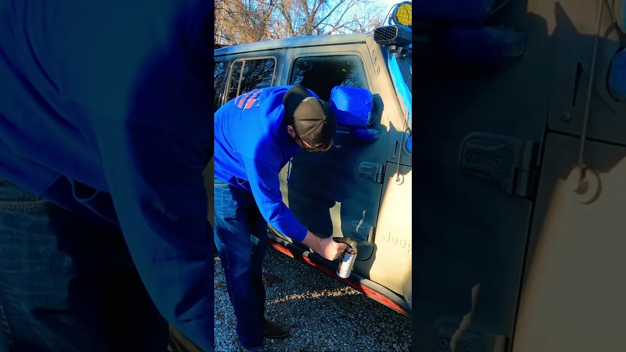 My husband Spray Painted Our Jeep Wrangler! #shorts