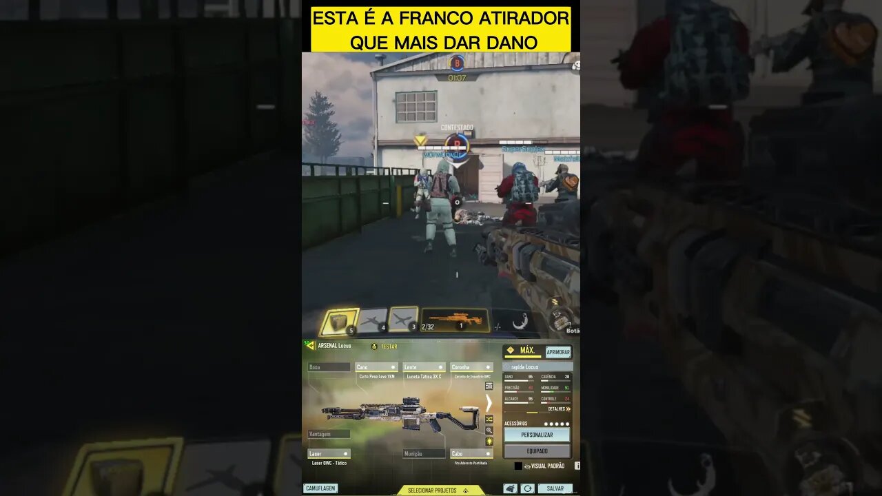 ESTA É A FRANCO ATIRADOR QUE MAIS DAR DANO CALL OF DUTY MOB #callofduty #callofdutymobile #shorts