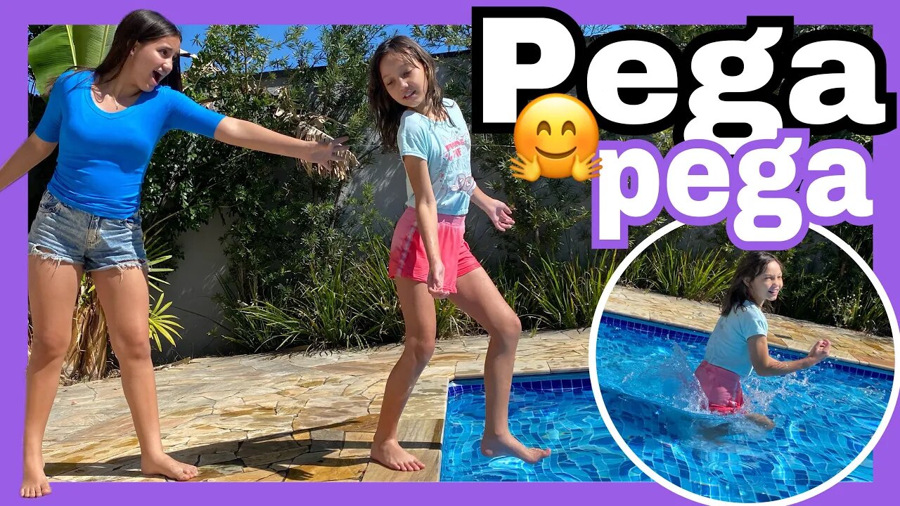 PEGA PEGA NA PISCINA ! O desafio 🤗 3 irmãs demais