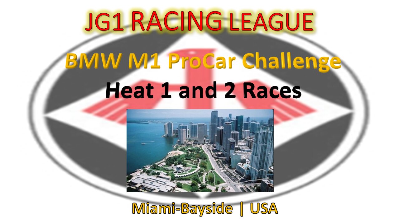 Race 1 - 2 | JG1 Racing League | BMW M1 ProCar | Miami-Bayside | USA