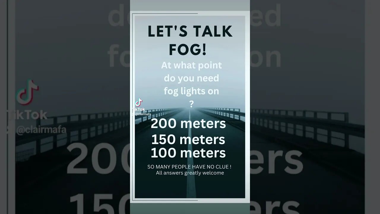 Let's talk Fog. People do not seem to know any better #fog #weather#awareness