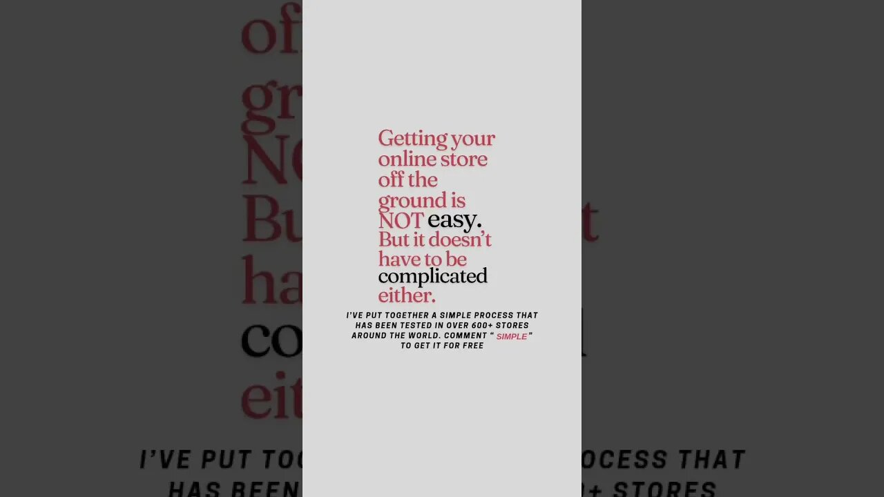 Making money with Shopify is not easy… Comment “simple” to get our step by step strategy 👊 #shopify
