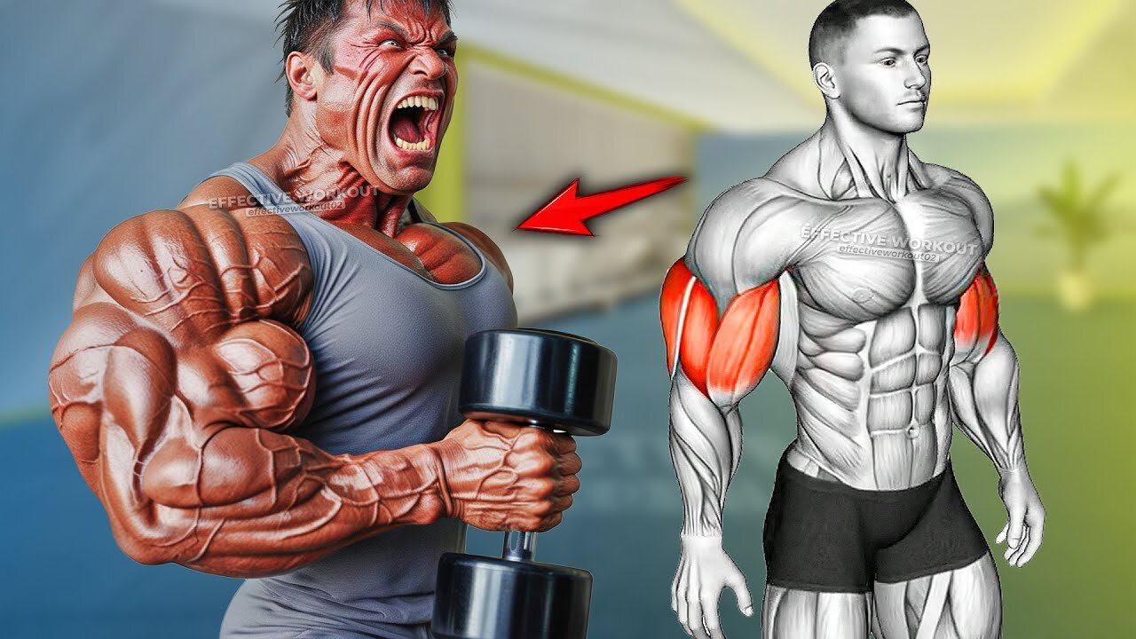 Build Big ARM using Only ONE DUMBBELL (Biceps & Triceps)