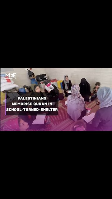 Displaced Palestinians memorise the holy Quran in a school used to shelter displaced people