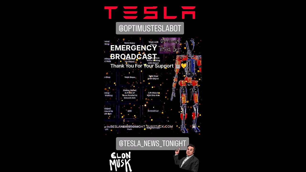 EMERGENCY TESLA BROADCAST - ELON MUSK PAY PACKAGE - OPTIMUS HUMANOID ROBOT 🤖🧡