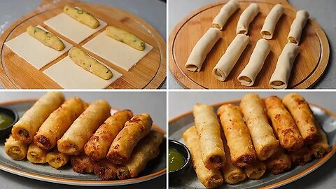 Crispy Potato Spring Rolls | Potato Roll Recipe | Easy Snacks Recipe