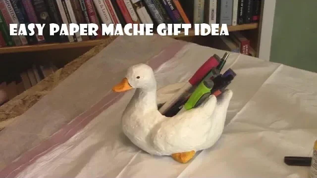 Make a Paper Mache Goose Pen Holder