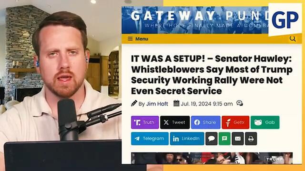 "IT WAS A SETUP" - Whistleblowers Spill The Beans On Trump Assassination Attempt To Sen. Josh Hawley