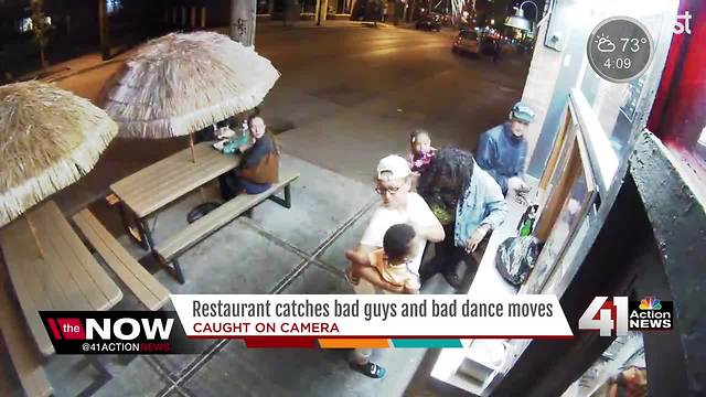 Restaurant camera catches bad guys & dance moves