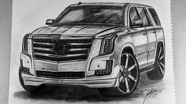 How to speed draw Cadillac Escalade 2016