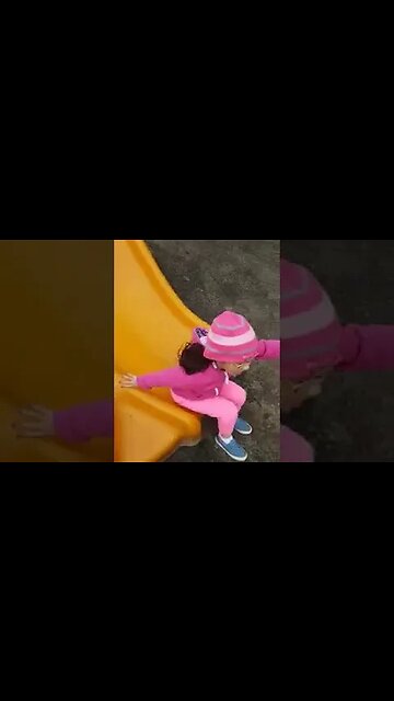 Cutie baby girls in the park playing