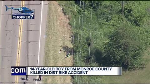 Teen riding dirt bike dies after crash in Monroe County