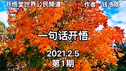 一句话开悟（1）开悟堂世界公民频道 作者：钱浩成