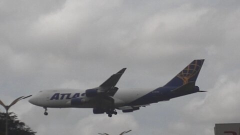 Boeing 747-400F N475MC na final antes de pousar em Manaus vindo de Miami 21032021