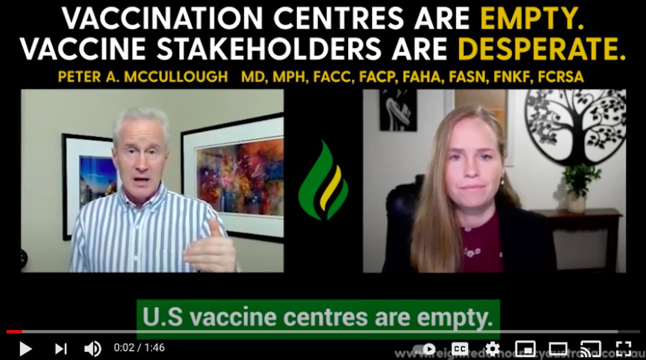 Vaccine center are empty - Peter A. McCullough, MD, MPH, FACC, FACP, FAHA, FASN, FNKF, FCRSA