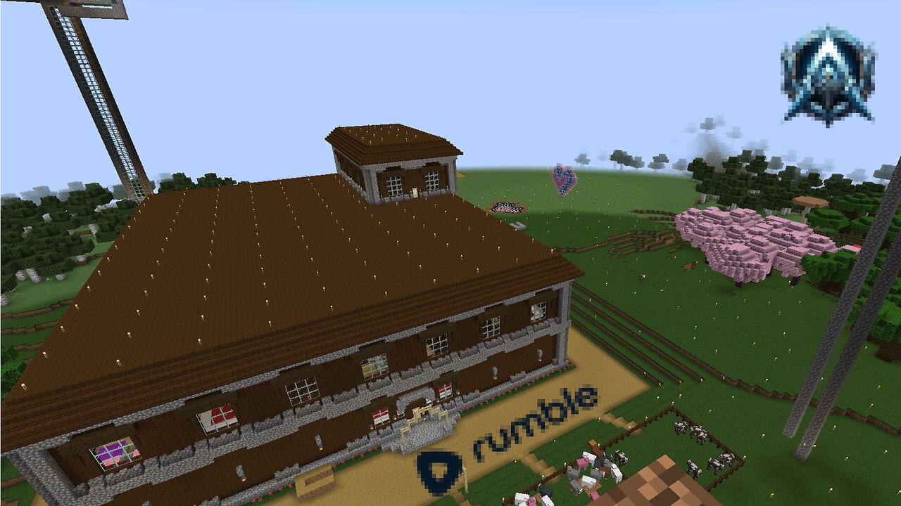 A sad day in Minecraft as I finish tearing down our mansion - Come by and hang out