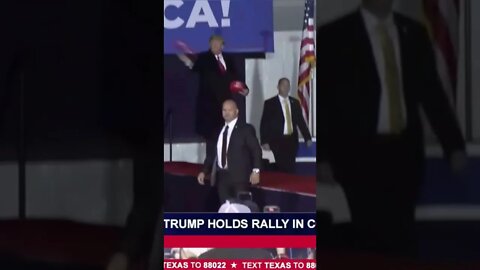 President Trump arrives at his rally in Conroe, Texas