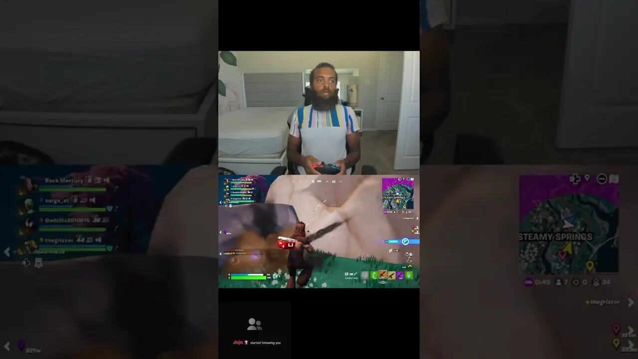 Rock Mercury battling it out on Fortnite live on TikTok
