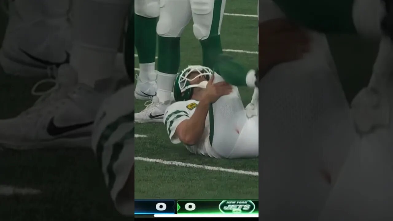 Aaron Rodgers goes down injured in his 1st series as a Jet! #sportsbettingpicks #nfl #jets