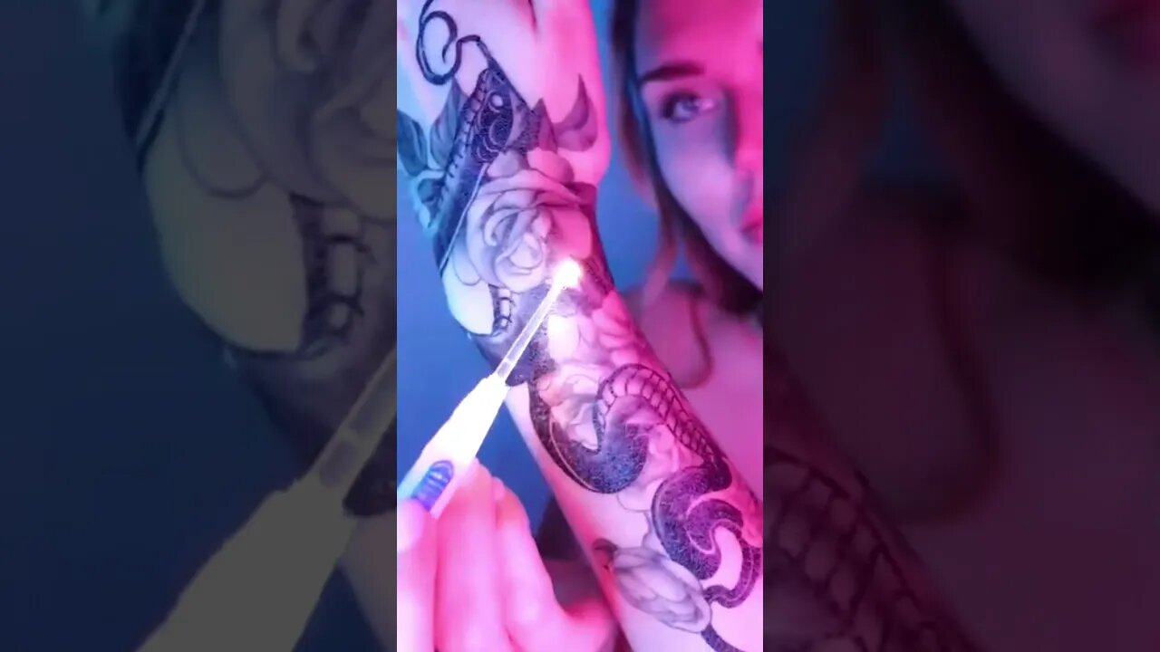 Tattoo tracing ASMR 🤤 soooo relaxing #shorts #asmr