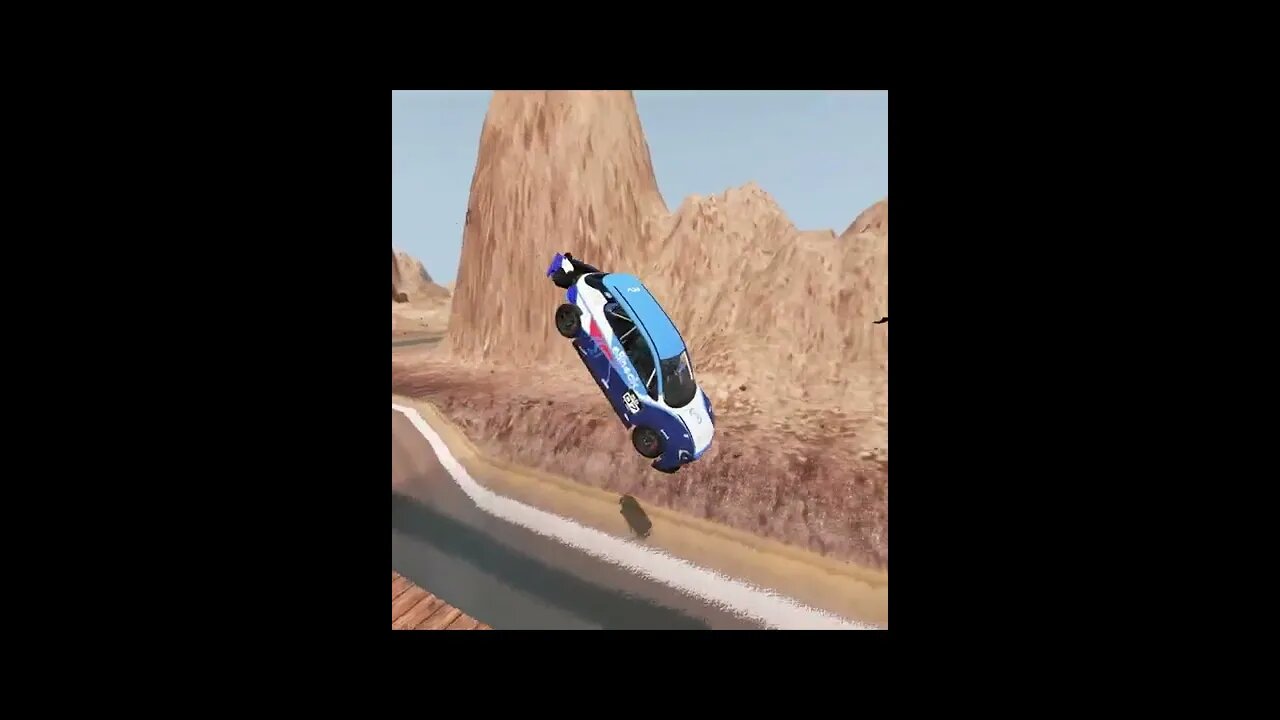 |MiniBeamNG/ Cars jumping The Bridge and 3 Pit vs Car #03 BeamNG.Drive #Shorts
