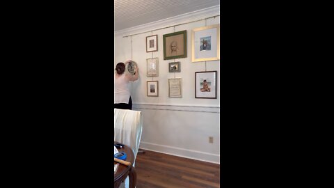 DIY Picture Rail Gallery Wall