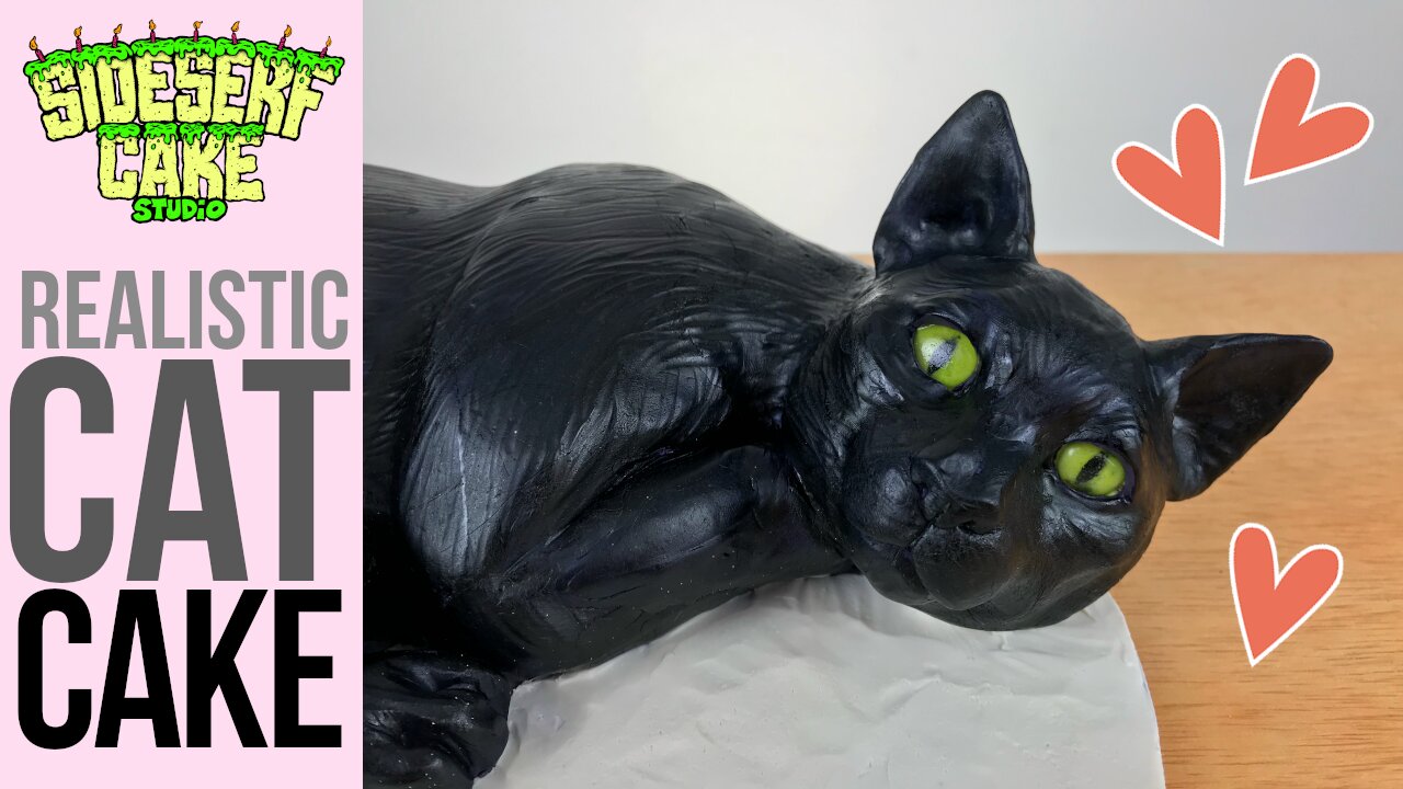 How to make a realistic black cat cake