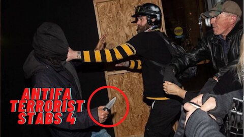 Antifa STABS 4 Proud Boys; Gets Knocked Out!