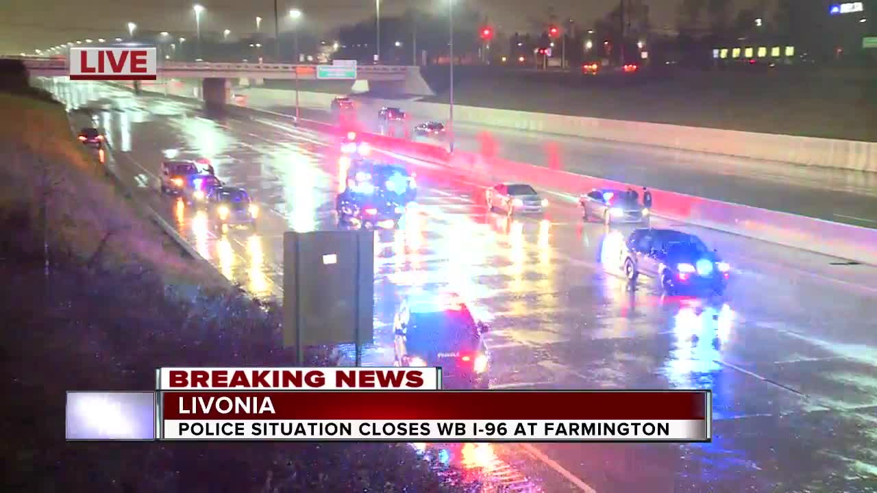 WB I-96 closed at Farmington in Livonia due to police situation