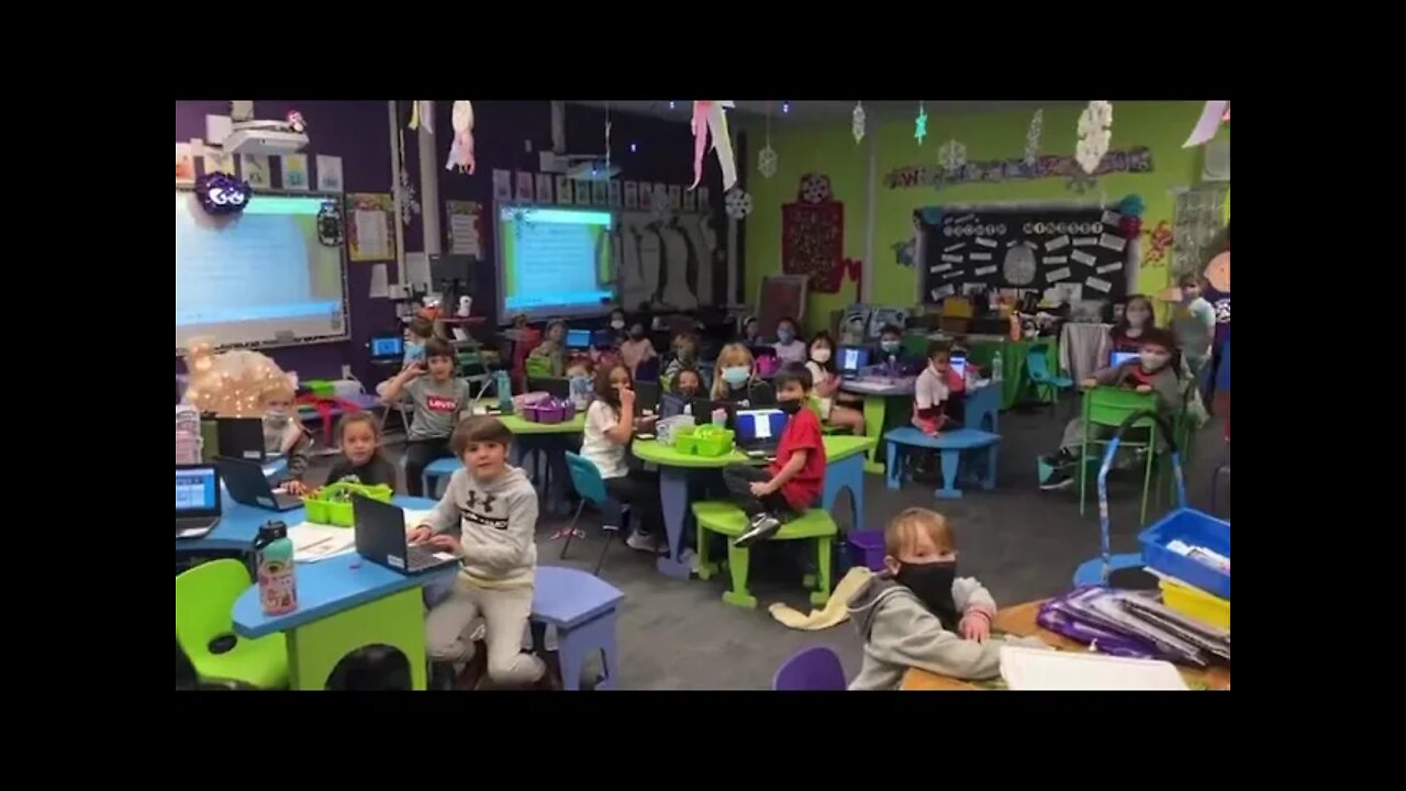 Kids at school burst into cheers on learning they no longer have to wear a mask #ORWELLIAN #1984