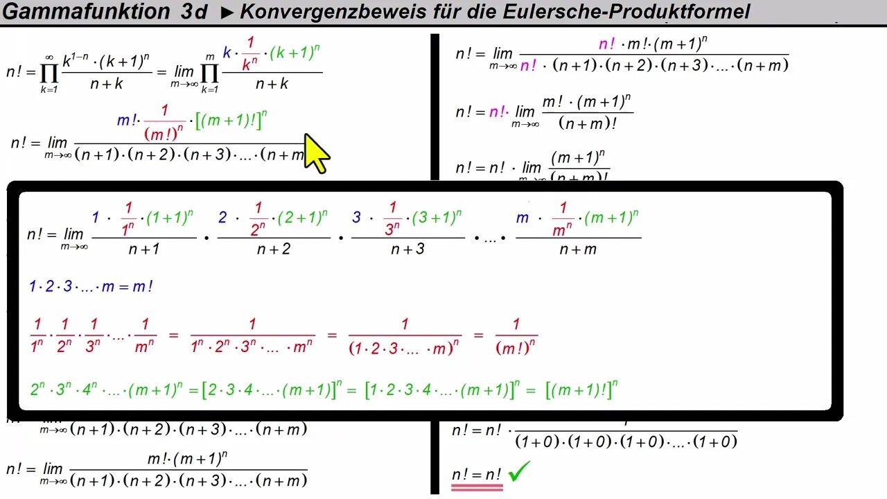 Gammafunktion 3d ► Konvergenzbeweis für die Eulersche Produktformel