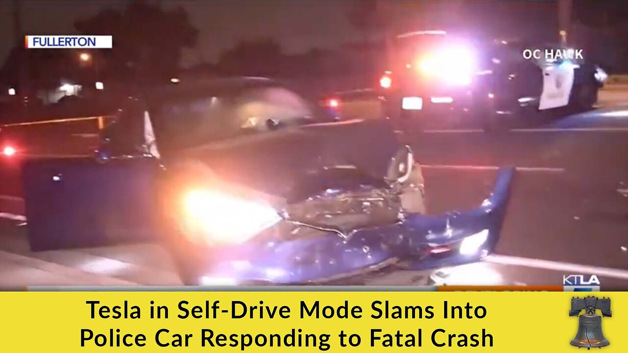 Tesla in Self-Drive Mode Slams Into Police Car Responding to Fatal Crash