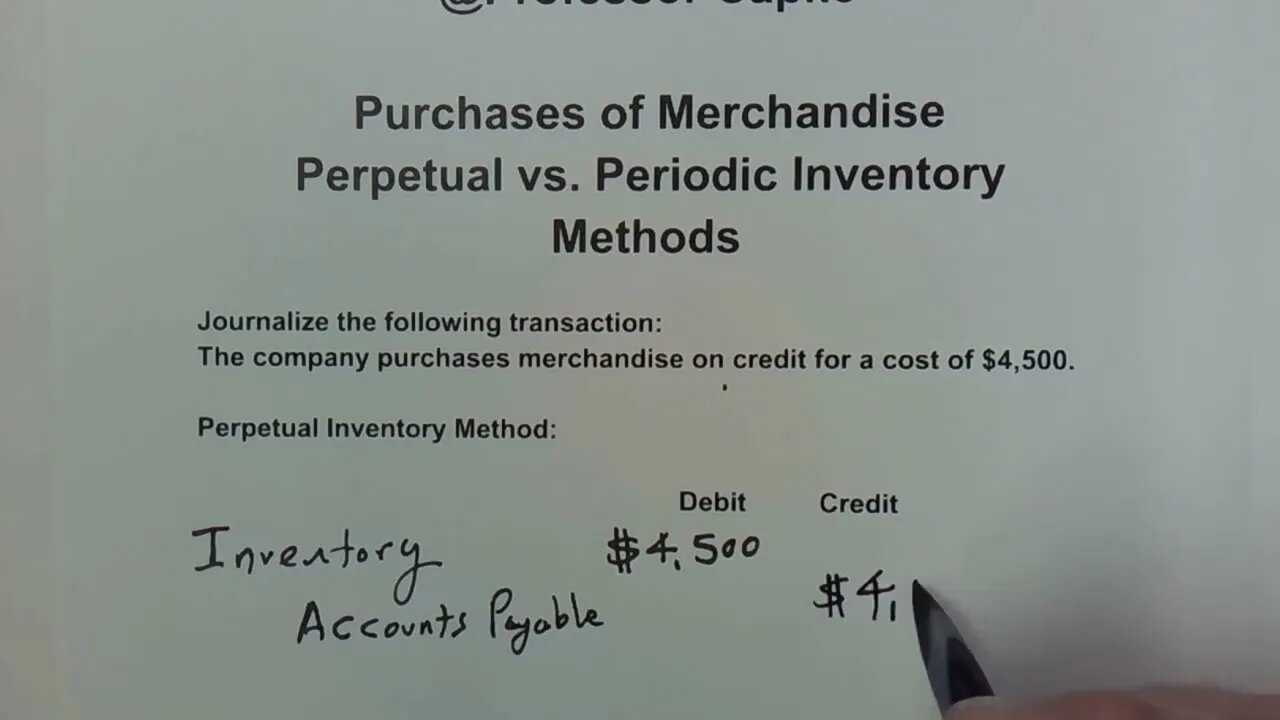 Perpetual vs. Periodic Inventory Merchandise Purchases