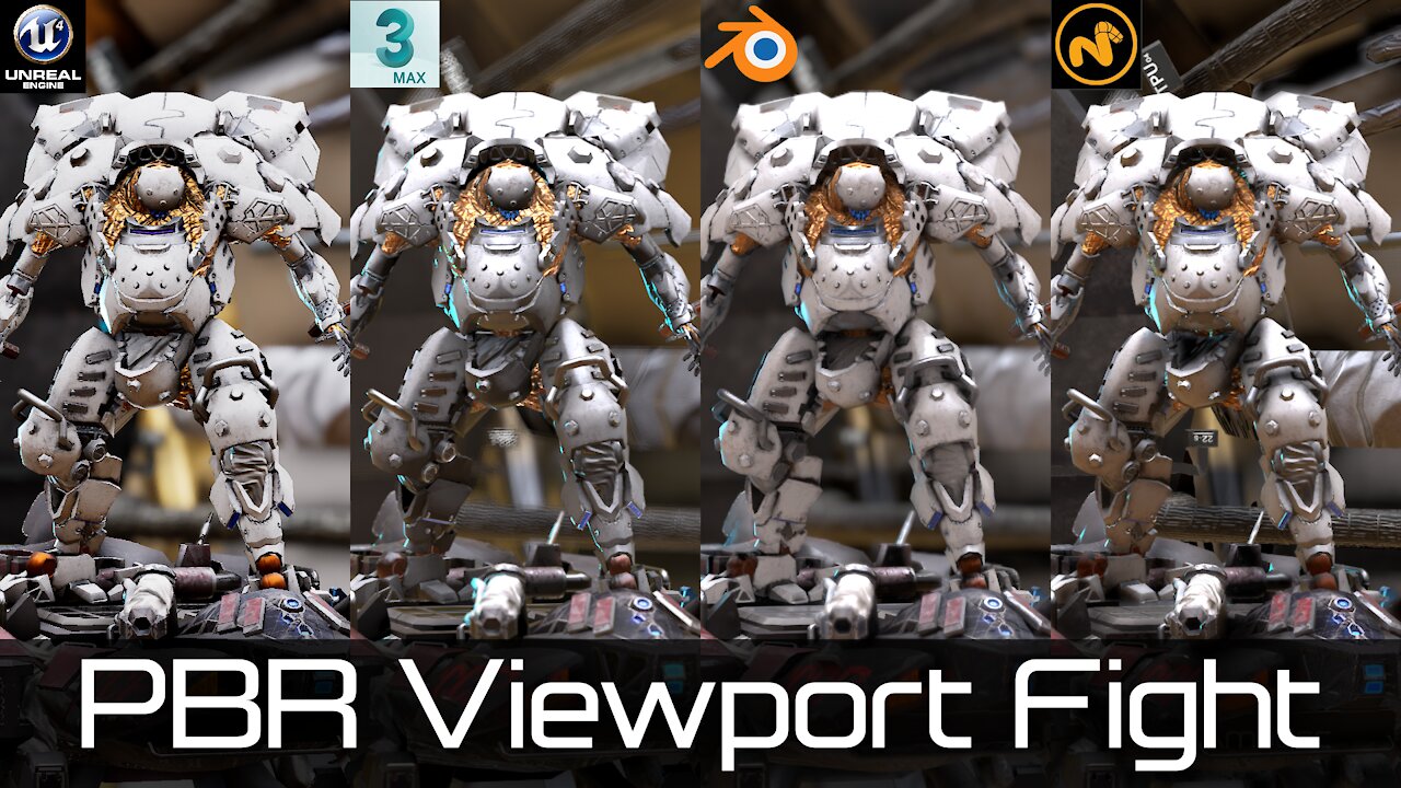 PBR Viewport Fight! - Compare Unreal, 3DS Max, Blender, and Modo CG 3D