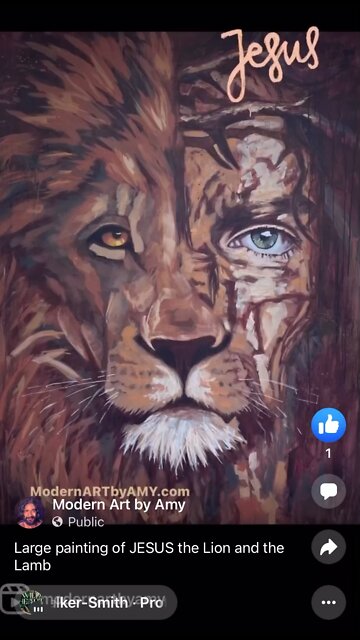 5-Foot Jesus/Lion Painting 🥰✝️