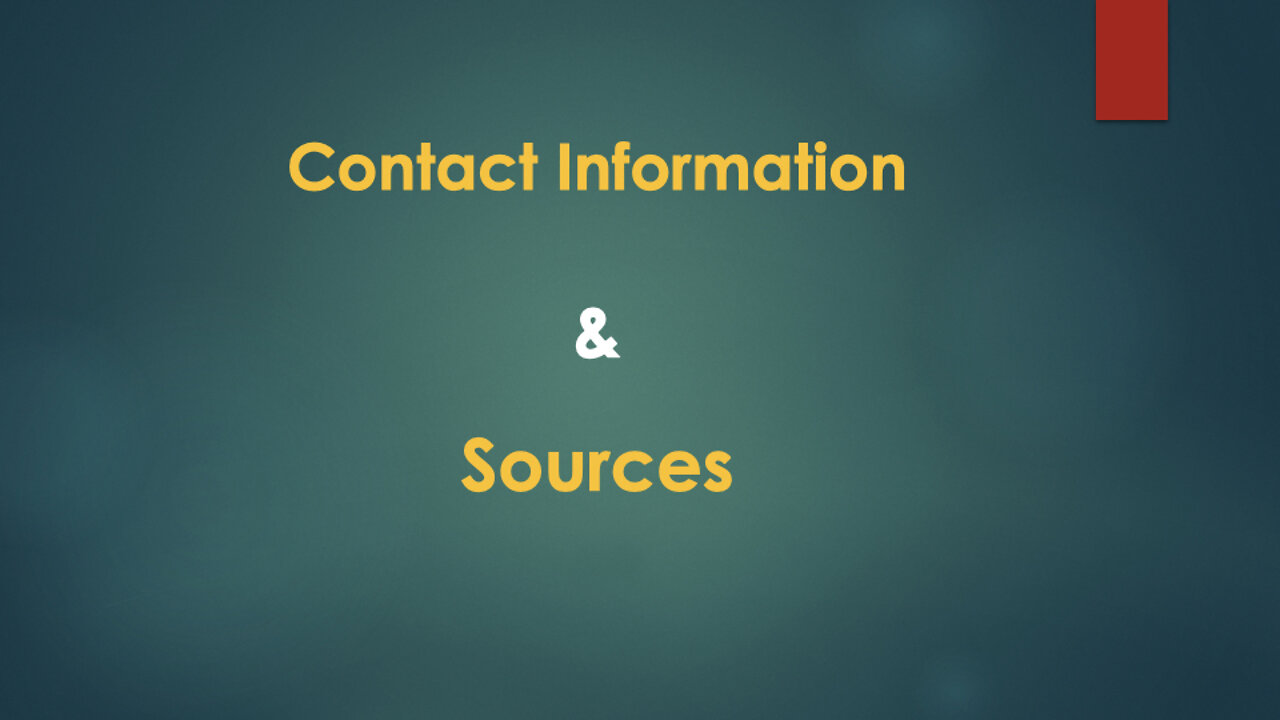 Contact Information & Sources