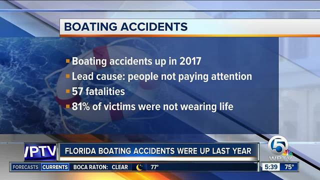 Officials say the number of boating accidents in Florida is rising.