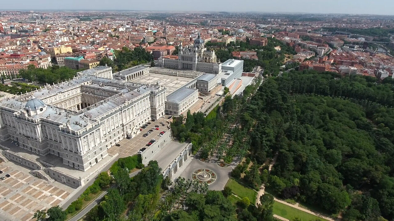 beautiful drone images - Royal Palace of Madrid