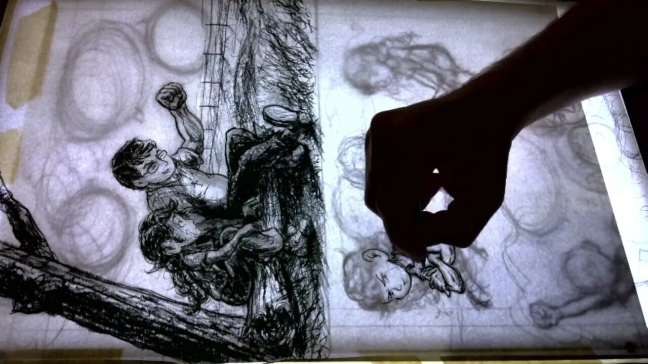 #ArtTimelapse: Charcoal Art for Page 133 with @Airwingmarine Music